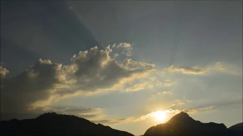 The rays of the sun in the clouds. Stock Footage 74183307