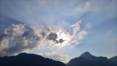 The rays of the sun in the clouds. Stock Footage 74183316