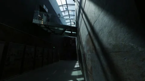 Rays of the sun enter the room.  light and shadow. black and white interior Stock Footage 156746929