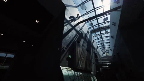 Rays of the sun enter the room.  light and shadow. black and white interior Stock Footage 156746973