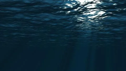 The rays of the sun make their way to the depths through the surface of the w Stock Illustration