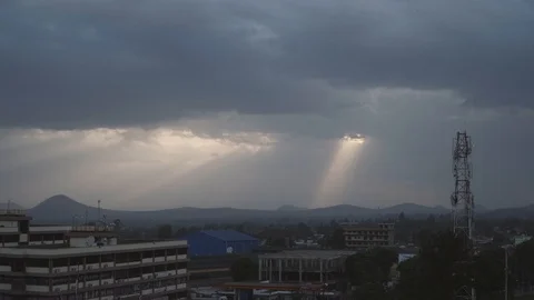 Rays of Sun over Arusha Tanzania City 스톡 동영상 90321480