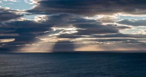 Rays of sun over the ocean Stock Footage 88070865