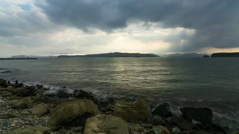 The rays of the sun over the Pacific Ocean. Stock Footage 70132209