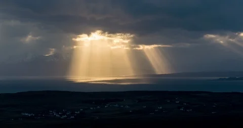 Rays of sun over the sea Stock Footage 88075765