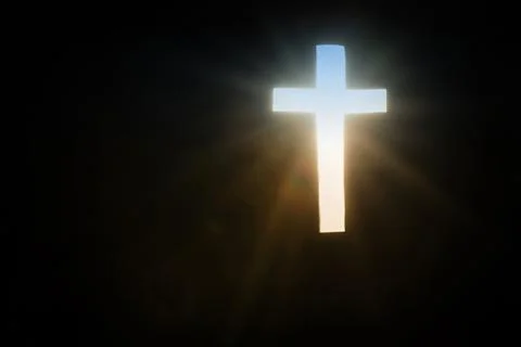 Rays of Sun through the cross Stock Photos
