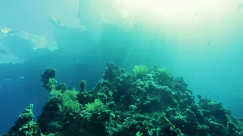 Rays of the sun through the sea view from above Stock Footage 36755953