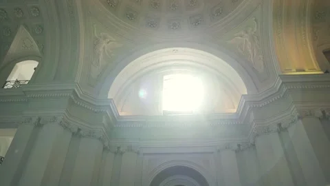 Rays of the sun in the window of the Orthodox Church Kyiv Video stock 86603142