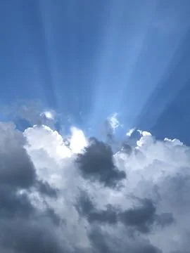 Rays of sunlight over texture blocks. Beautiful sky. Foto stock