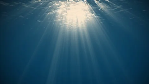 Rays of Sunlight Penetrate Clear Water. Stock Footage 117433249