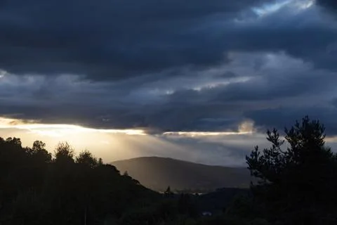 Rays of Sunlight in Scotland Stock Photos