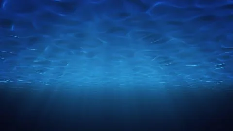 Rays of sunlight shining from above penetrate deep clear blue water. Sun light Stock-Illustration