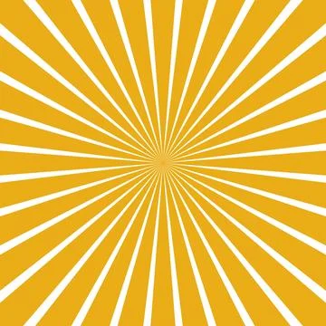 Rays vector yellow beams element. Sunburst shape. Radiating radial lines. Abs Stock Illustration