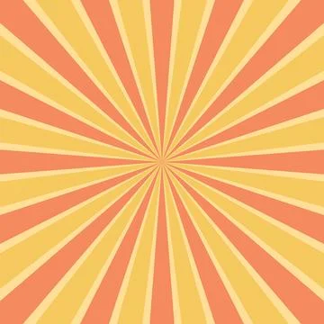 Rays vector yellow beams element. Sunburst shape. Radiating radial lines. Abs Stock Illustration