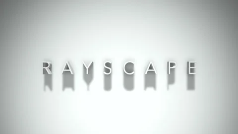 Rayscape 3D title animation with shadows on a white background Stock Footage 297799127