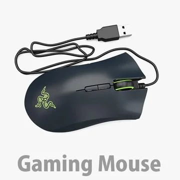 Razer DeatherAdder Elite Computer Mouse 3D Model