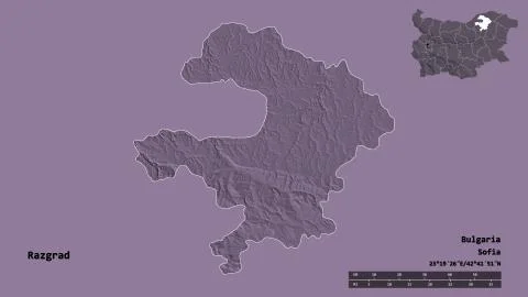 Razgrad, Bulgaria. Colored elevation map Stock Illustration