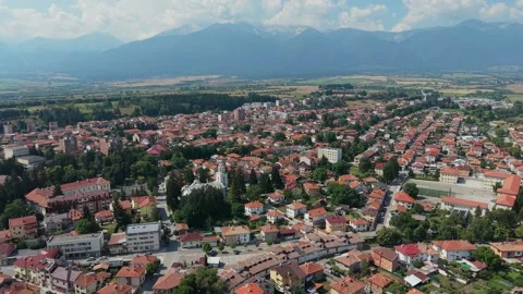 Razlog Bulgaria Drone Push In Shot Stock-Footage 344058914