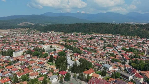 Razlog Bulgaria Forest and Mountain Background Aerial Stock Footage 344057953
