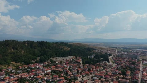 Razlog Bulgaria Forest and Terrain Aerial Landscape Stock-Footage 344058791