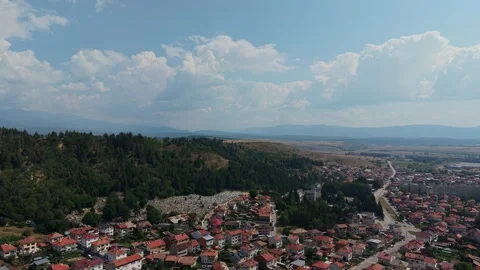 Razlog Bulgaria Sunny Daylight Clouds and Mountains Stock-Footage 344058812