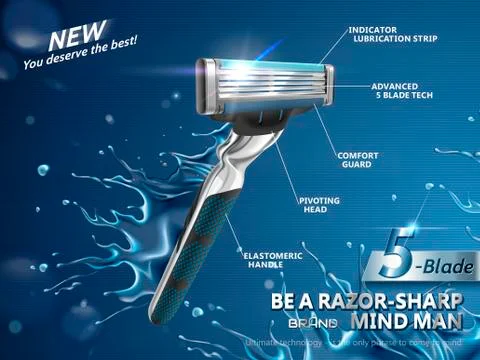 Razor ads for men 스톡 일러스트