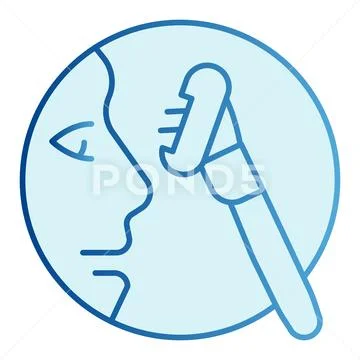 Razor and face flat icon. Male face and shaver blue icons in trendy flat style Stock Illustration