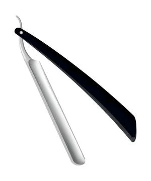 Razor. Beard haircut accessorie. Sharp shave equipment for hygiene or hairstyle Stock Illustration