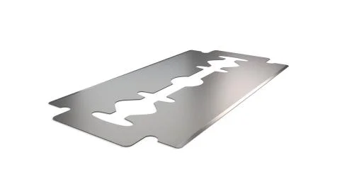 Razor blade angle vew 3d illustration Stock Illustration