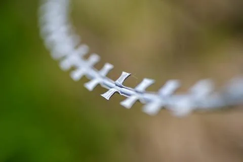 Razor blade barbed wire Stock Photos