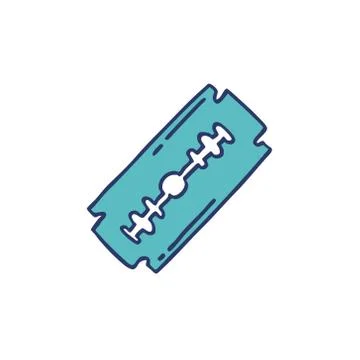 Razor blade doodle icon, vector color illustration Stock Illustration