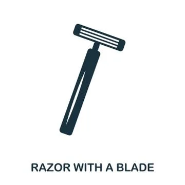 Razor With A Blade icon. Flat style icon design. UI. Illustration of razor with Stock Illustration