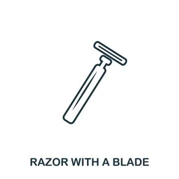 Razor With A Blade icon. Flat style icon design. UI. Illustration of razor with Illustrazione stock