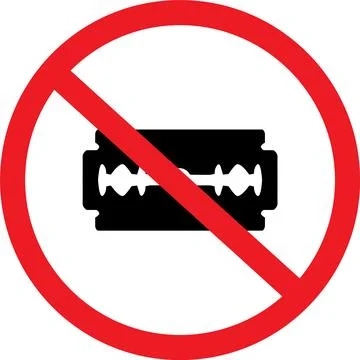 Razor blade icon on white background. forbidden to use shaving sign. Illustrazione stock