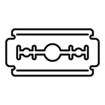 Razor blade line icon representing shaving grooming sharp tool Stock Illustration