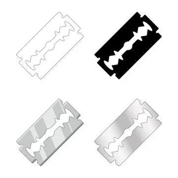 Razor blade set design isolated on white background Stock Illustration