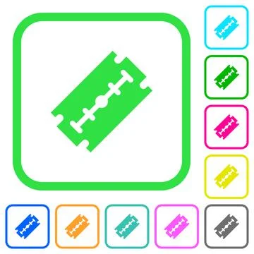 Razor blade vivid colored flat icons Stockillustratie