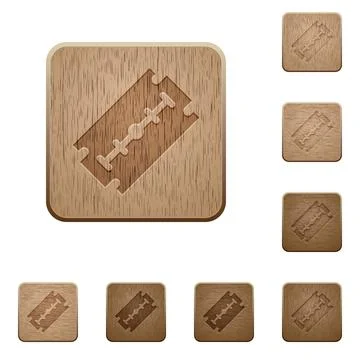 Razor blade wooden buttons Illustrazione stock