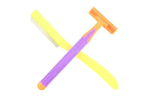 Razor as cross isolated Stock Photos