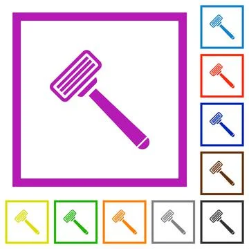 Razor flat framed icons イラスト素材