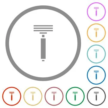 Razor flat icons with outlines Stockillustratie