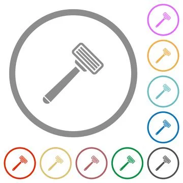 Razor flat icons with outlines 库存插图