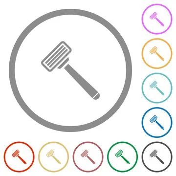 Razor flat icons with outlines Stock Illustration