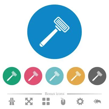 Razor flat round icons Stock Illustration