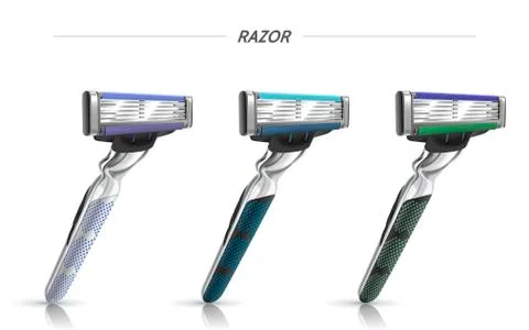 Razor mockup set Illustrazione stock
