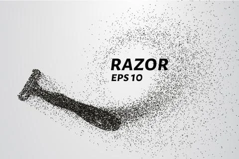 Razor of particles. Razor consists of small circles and dots. Vector illust.. Stock Illustration