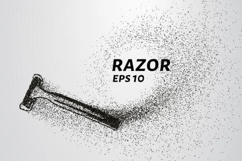 Razor of particles. Razor consists of small circles and dots. Vector illust.. Stock Illustration