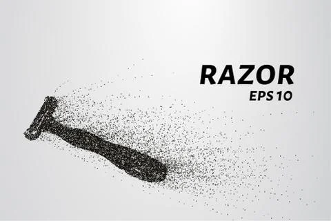 Razor of particles. Razor consists of small circles and dots. Vector illust.. Stock Illustration
