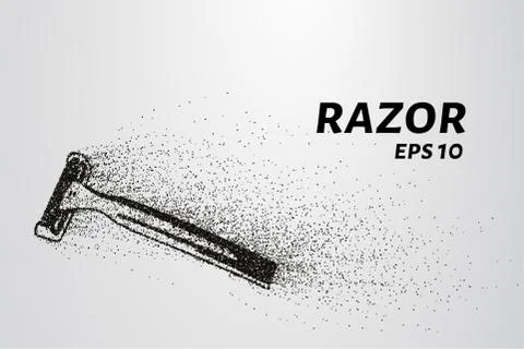 Razor of particles. Razor consists of small circles and dots. Vector illust.. Stock Illustration