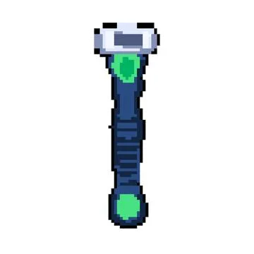 Razor shaver handle pixel art vector illustration Illustration